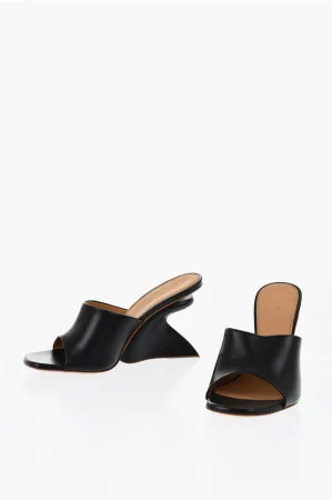 Open-toe JUG muiltjes wig 10 cm in zwart