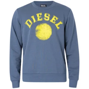 Diesel Distressed Dot-logo blauw sweatshirt