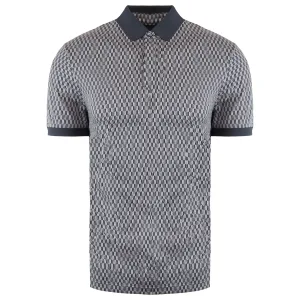 Emporio Armani poloshirt met patroon voor heren lichtgrijs/zwart