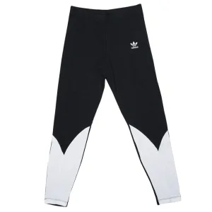 Girl’s adidas Originals Junior Large Trefoil Leggings in Black-White