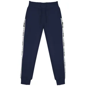 Marineblauwe trainingsbroek met Plein Sport-merktape