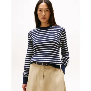 Tommy Hilfiger Trui met ronde hals CO CABLE C-NK LS SWEATER