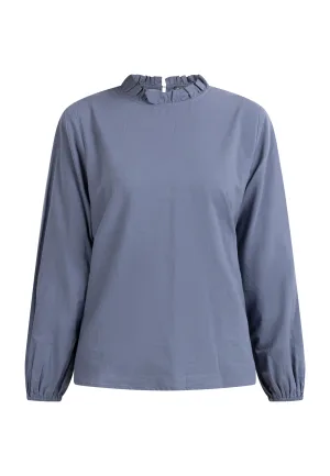 Dreimaster Bloes met lange mouwen teylon Dames Grijs-blauw