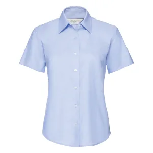 Russell Collectie Dames/Dames Korte Mouw Easy Care Oxford Shirt (Oxford Blauw)
