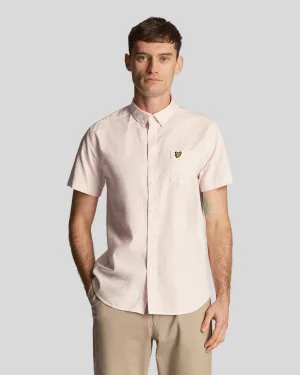 Heren Lyle & Scott Korte Mouwen Oxford Shirt in Pink