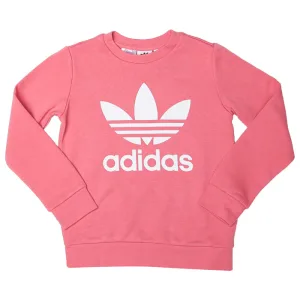 Girl’s adidas Originals Junior Trefoil Crew Sweatshirt in Rose