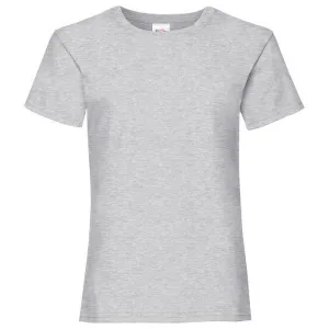 Fruit Of The Loom Meisjes Kinder Valuegewicht T-shirt Korte Mouwen (2 stuks) (Heather Grijs)