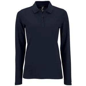 SOLS Dames/dames Perfecte Lange Mouw Pique Polo Shirt (Franse marine)