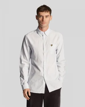 Men’s Lyle And Scott Stripe Oxford Shirt in Blue-White