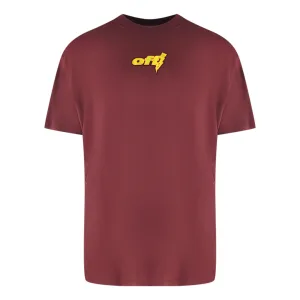 Gebroken wit Thunder stabiel oversized bordeaux T-shirt