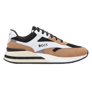 Boss Heren Kurt Leren Hardlooptrainers (Bruin)