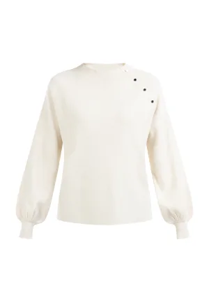 Dreimaster Gebreide coltrui Dames ivoor