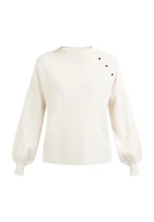 Dreimaster Gebreide coltrui Dames ivoor