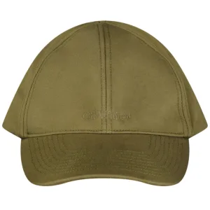 Gebroken witte monotone logo baseballpet groen