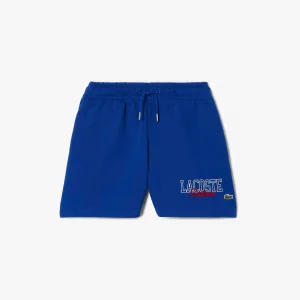 Jongensshort met Lacoste-juniorenprint in blauw