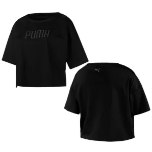 Puma Explosive Cut-Off Crop Top Crew Neck Dames T-shirt Zwart 516736 01 A13B