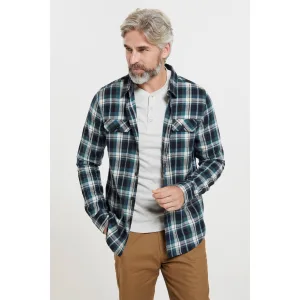 Mountain Warehouse Heren Overhemd met lange mouwen in molton (Kaki Groen)