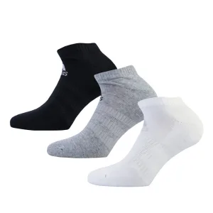 Men’s adidas 3-Pack Cushioned Low-Cut Socks in Black Grey White