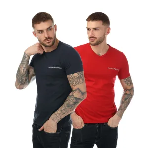 Heren Emporio Armani 2 Pack Underwear Logo T-Shirt in Multicolour