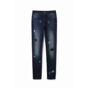 Geborduurde skinny jeans voor dames Desigual Push-up