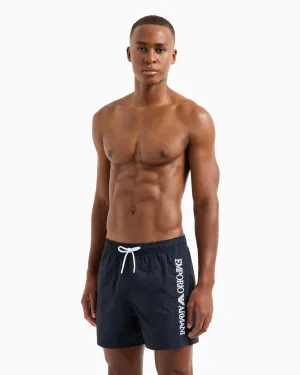 Emporio Armani Heren Zwemshorts met Verticale Logo Borduring