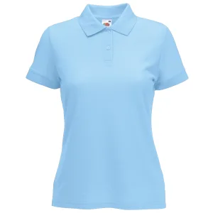 Fruit Of The Loom Vrouwen Dames-Fit 65/35 Poloshirt Korte Mouwen (Hemel Blauw)