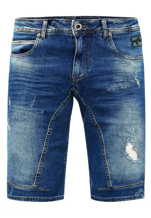 Slim Fit Jeans Shorts “YAMETO” Blauw Gebruikt