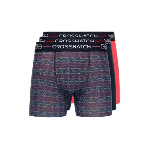 Crosshatch Heren Locky Boxershorts (Set van 3) (Rood)