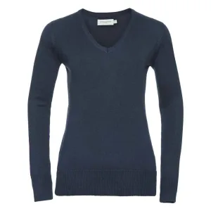 Russell Collection Dames/Dames Marl V Hals Sweatshirt (Franse marine)