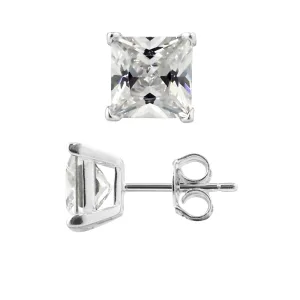 Ear Fleas Square Zirkoniumoxiden 7 mm 4 Klauwen Zilver 925 – Envy 7