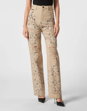 Jeans Met Wijde Pijpen Paisley