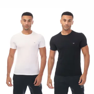 Heren Emporio Armani 2 Pack Assorted Crew Neck T-shirt in Navy-Wit