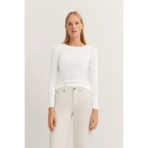 Bugatti Shirt met lange mouwen met ronde hals en lange mouwen