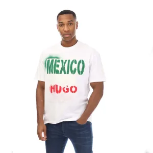 Heren Hugo Mexico Grafisch T-shirt in Wit