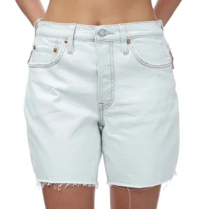 Dames Levis 501 Mid Thigh Shorts in Lichtblauw