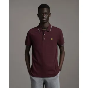 Lyle & Scott getipt poloshirt in bordeauxrood