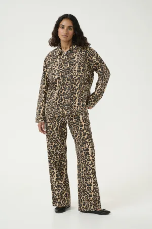 Denim jack Loose fit Naturel Leopard Print
