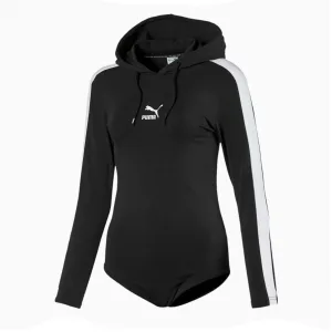 Puma Classics Womens Hooded Long Sleeve Bodysuit Zwart 596709 01