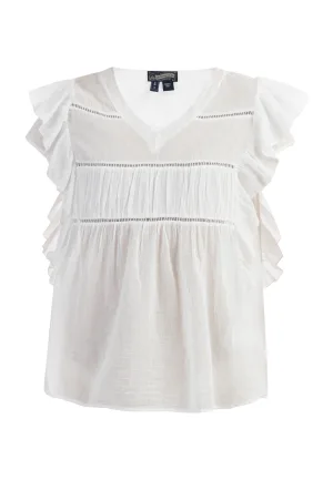 Dreimaster Blouse shirt Dames wolwit