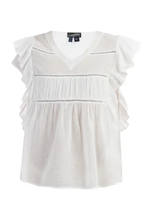 Dreimaster Blouse shirt Dames wolwit