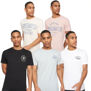 Heren Crosshatch 5-Pack Fremal T-shirts in Meerkleurig