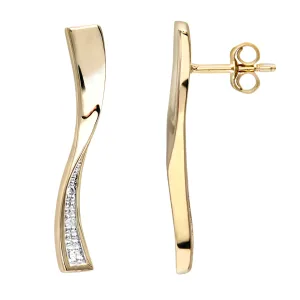 9ct geelgouden diamanten damesoorbellen