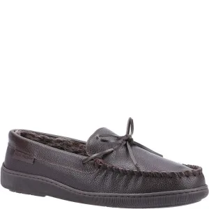 Hush Puppies Heren Ace Leren Slippers (Bruin)