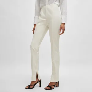 Dames Boss Tukeva1 Extra-Slim Broek in Off-White