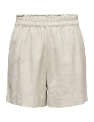 ONLY Vrouwen Onltokyo Hw Linnen Blend Shorts PNT Noos, Maanbalk, L