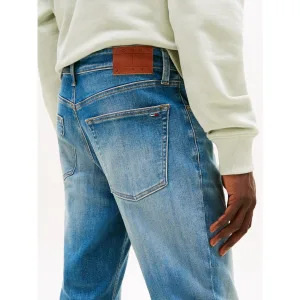 TOMMY JEANS Straight jeans SCANTON SLIM BI0234 Met merkenlabel van leer achter