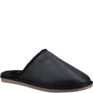 Hush Puppies Heren Coady Leren Slippers (Zwart)