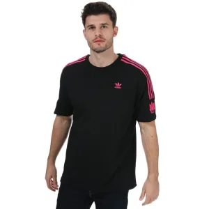 Men’s adidas Originals Adicolor 3D Trefoil 3-Stripes T-Shirt in black pink