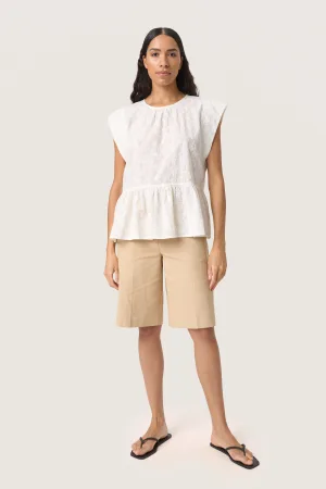 Blouse met korte mouwen Loose fit Broken White