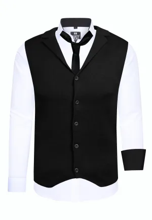 Set van 3 overhemden met vest en stropdas
